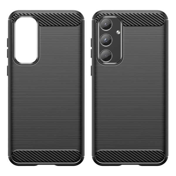 Samsung Galaxy A55 Kotelon Puhelimen Kansi TPU Hiilikuiturakenne Black