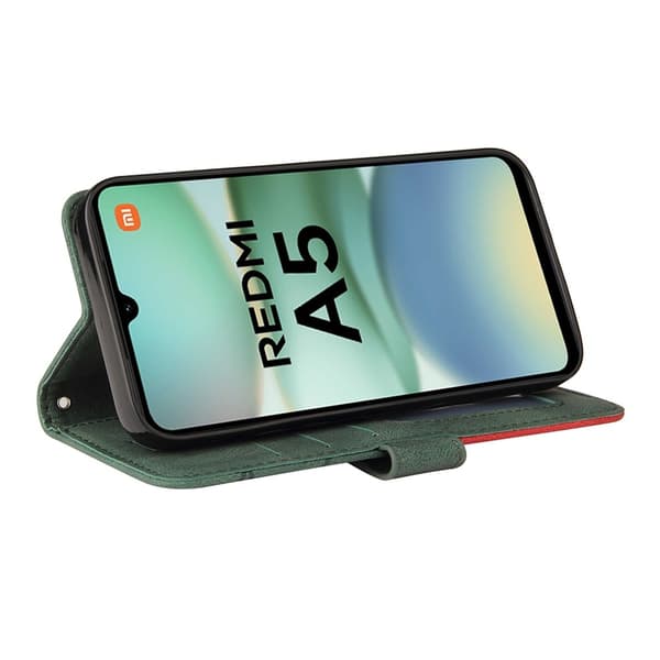 Til Xiaomi Redmi A5 4G KT-serie-1 dobbeltfarve tegnebog Green