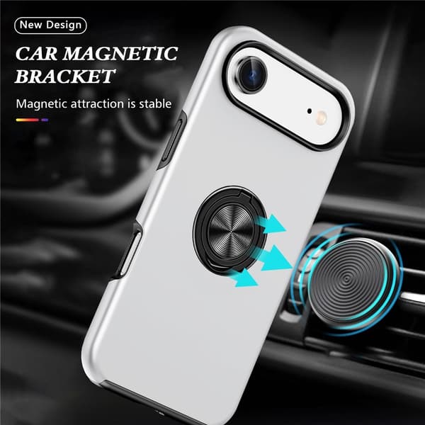 For iPhone Air Hybrid-deksel med Fingerring Silver