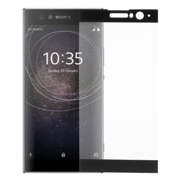 Sony Xperia XA2 Heltäckande skärmskydd av härdat glas Svart Ram Transparent