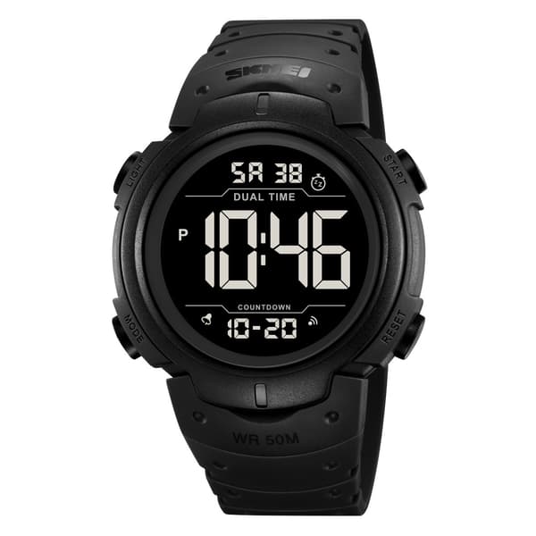 SKMEI Digital Elektronisk Armbåndsur Ur Dobbelt Tid - Sort Black