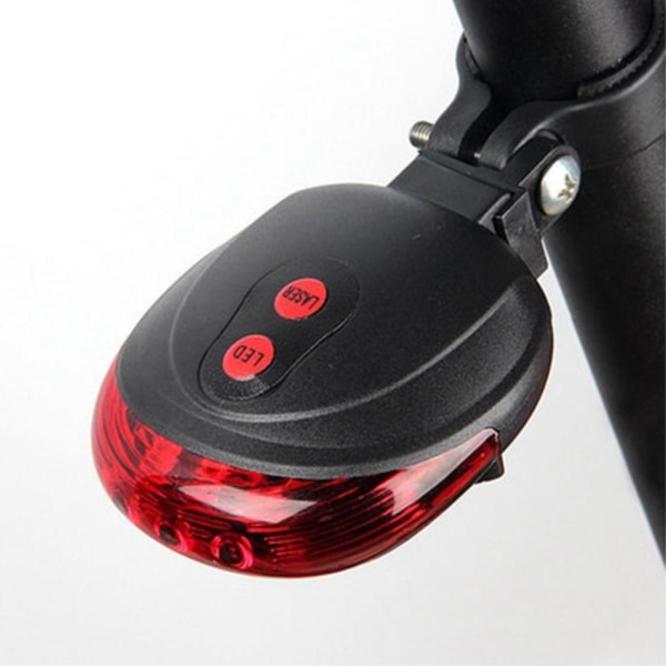 Cykel 5-LED parallellinjelaserbaglygte Cykelbaglygte Vandafvisen Red