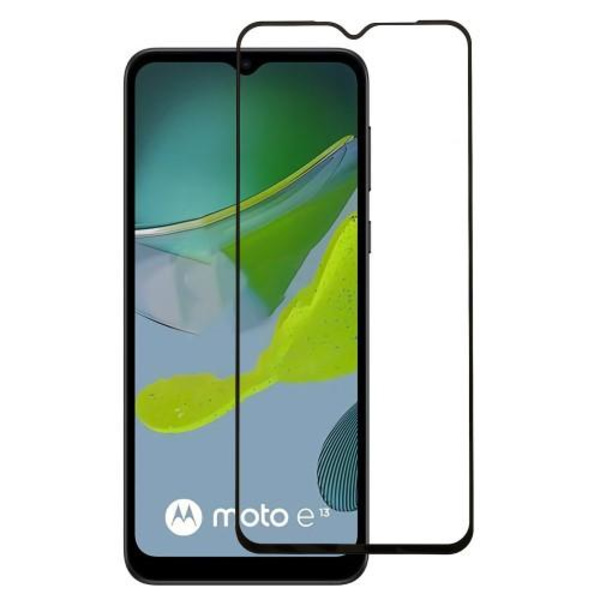 Til Motorola Moto E13 Skærmbeskytter i hærdet glas med fuld dækning Transparent