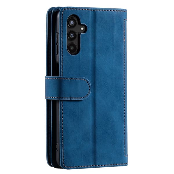 Til Samsung Galaxy A26 5G Etui med Lynlåslomme og 9 Kortlommer Blue