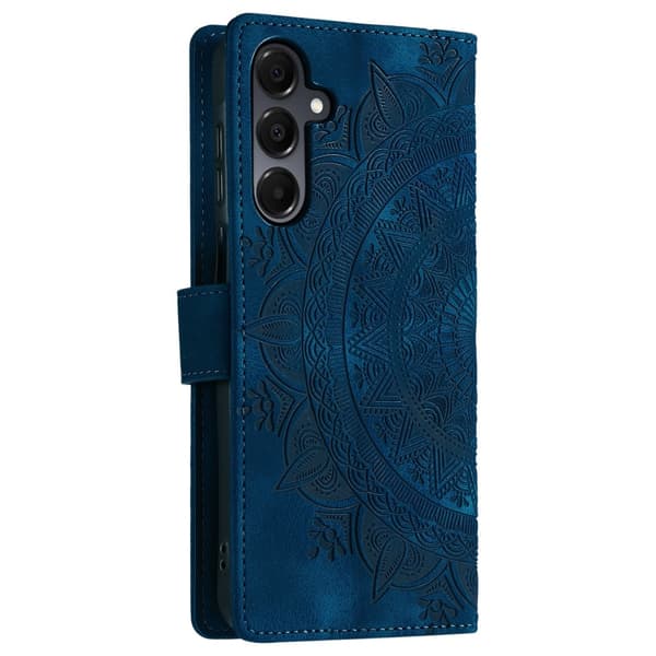 For Samsung Galaxy A26 Lommebok Deksel Shell Mandala Blomstermønster Blue