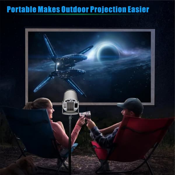 PRO - projektor Android 11.0 2.4G 5G WiFi 6 Bluetooth 5.0 1280*720P hjemmebiograf White