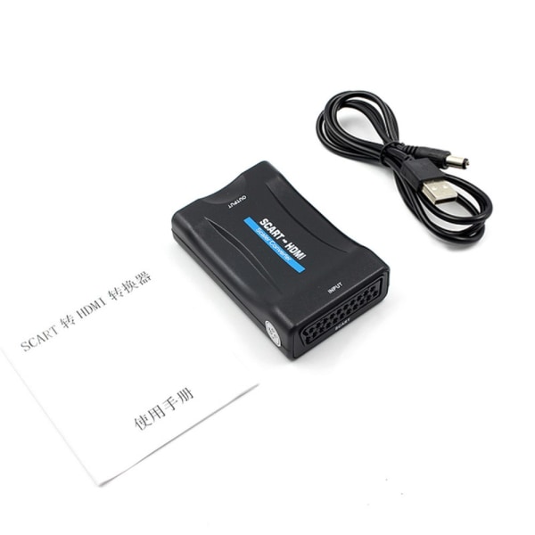 1080P SCART - HDMI-videoäänimuunnin sovitin HD-TV-DVD-levylle US Black