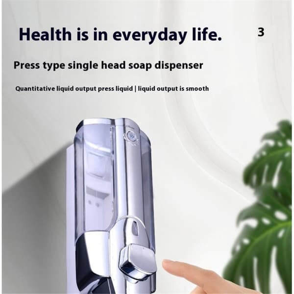 Sæbedispenser Vægmonteret Håndsæbedispenser 350ML Brusepumpedispenser Silver