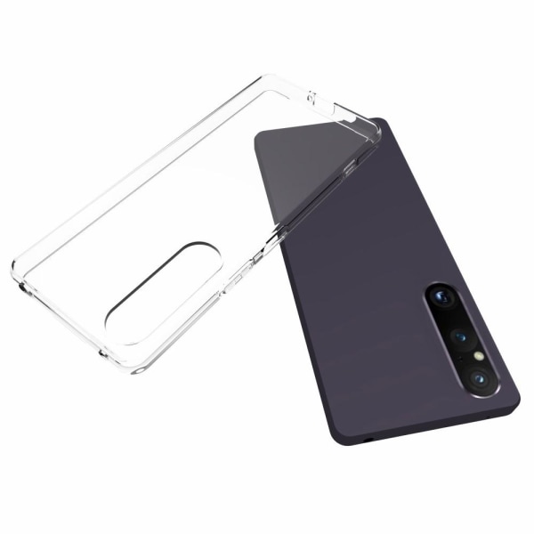 Sony Xperia 1 V Clear Soft TPU Case with Non-slip Inner - Transparent Transparent