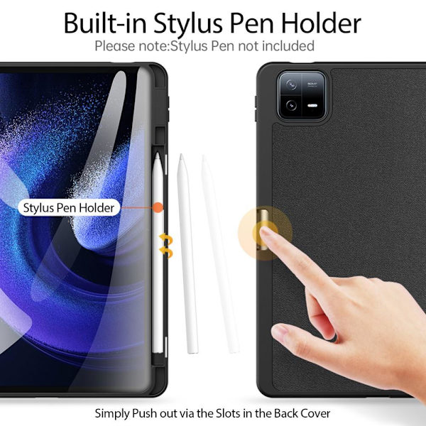 DUX DUCIS Trifoldet stativ til Xiaomi Pad 6/Pad 6 Pro - Sort Black