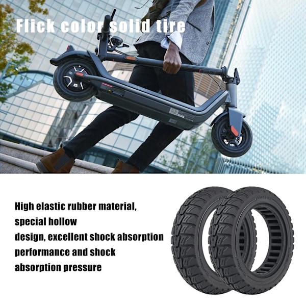 Til Niu Elektrisk Scooter 9,5*2,5 - 6,1 Gummidæk Black