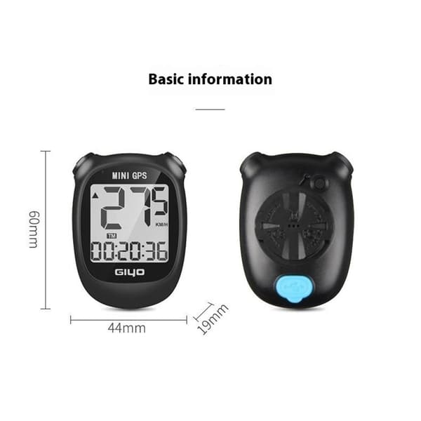 GIYO M3 Sykkelcomputer GPS Vanntett Trådløs Speedometer Kilometerteller Black