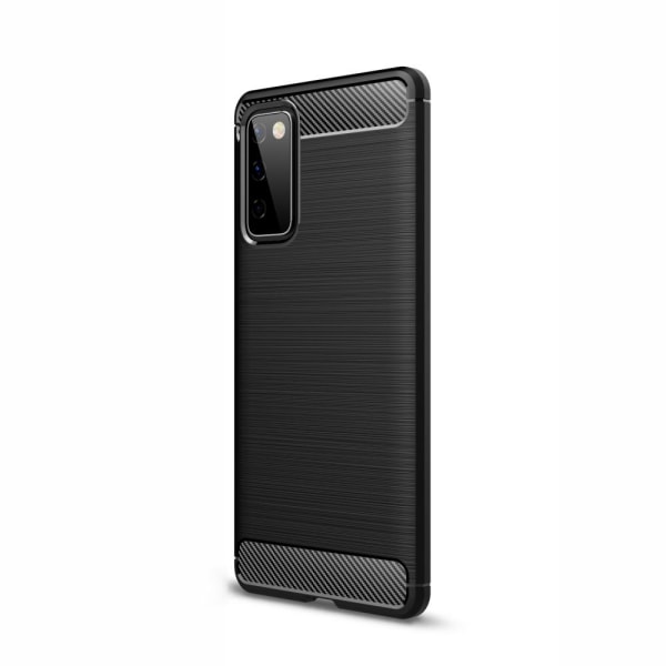 Samsung Galaxy S20 FE Kulfiber Mønster Bagcover - Sort Black