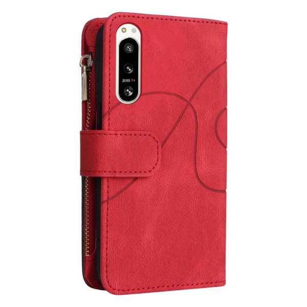 KT Multifunktion Series-5 Til Sony Xperia 5 IV Telefontaske - Rød Red