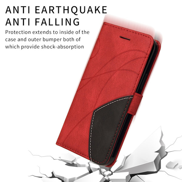 Til Sony Xperia 1 VII KT-serie-1 dobbeltfarve tegnebog Red