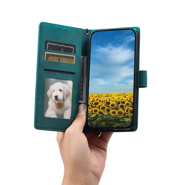 Til Samsung Galaxy S26 tegnebogscover Cover Shell Mandala Blomstermønster Green