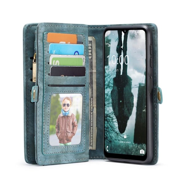 CASEME Samsung Galaxy A13 5G / A04s 4G Retro läder plånboksfodral - Blå Blå