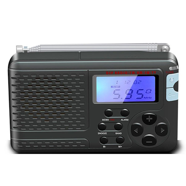 SY-7700 Retro AM/FM/SW/TV Täysikaistainen radio LCD-näyttöradio Black