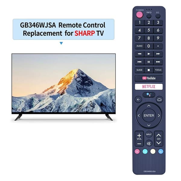 TV-fjernkontroll erstatning for GB346WJSA for Sharp TV-stemmefunksjon Black