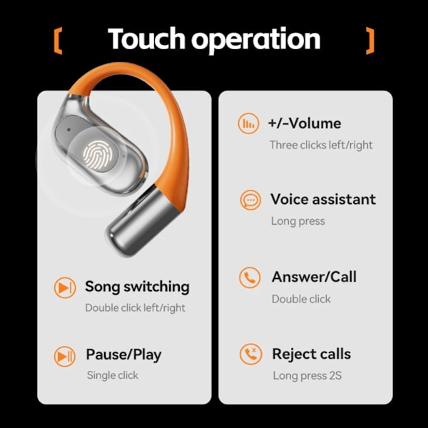 144 Sprog Oversættelse Oversætter Smart Oversætter Headset Bluetooth Realtid - Sort Black