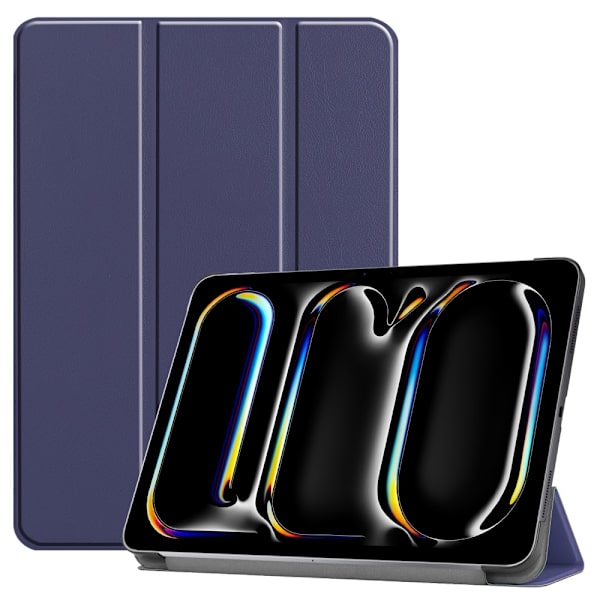 Til iPad Pro 11 (2024) Etui Tre - fold Stativ Tablet Cover - MørkBlå Dark blue