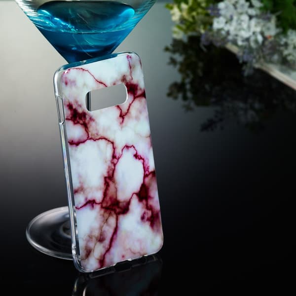 Marble Pattern IMD TPU Soft Back Suojakuori - Samsung Galaxy S10e - Style E Black