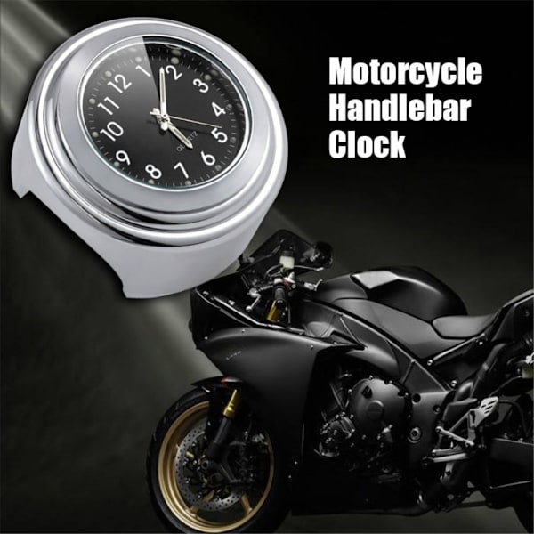 Analog klokke for motorsykkel, moped og sykkel Silver