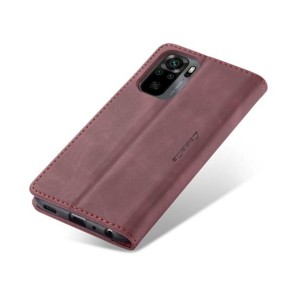 CASEME Retro Wallet Case for Xiaomi Redmi Note 10 4G/Note 10S - Red Red