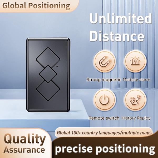 Global GPS Tracker Anti Lost 3D Street View Locator med intelligente alarmer Black