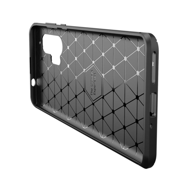 Carbon Fiber Anti-drop blød TPU taske til Motorola Edge+ - Sort Black