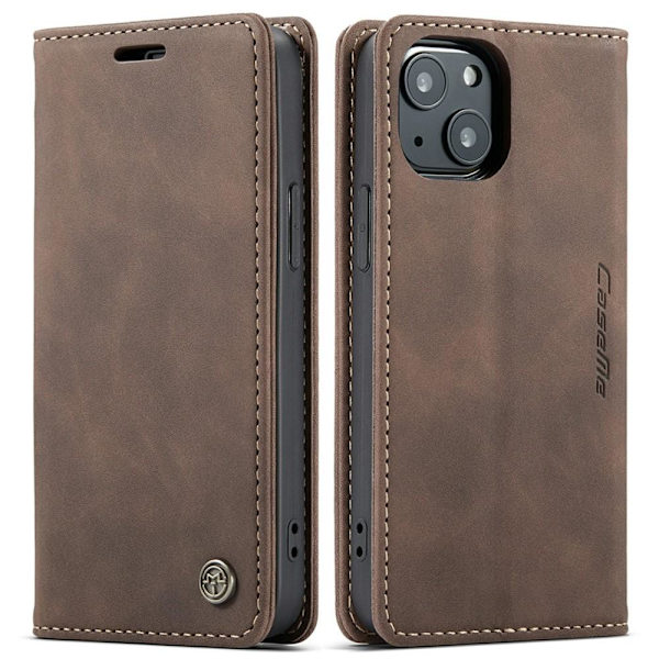 CASEME Retro lompakkokotelo iPhone 13: lle - Kahvi Dark brown