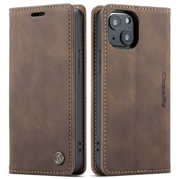 CASEME Retro tegnebog taske til iPhone 13 - Kaffe Dark brown