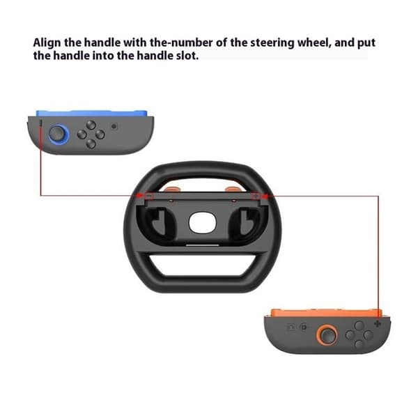 2 stk. kompatible med Nintendo Switch, 2 Joy-Con-håndtak, tilbehør til racingratt Black