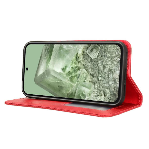 Til Google Pixel 8a Stand Phone Case Fuld Protection Pung Cover Red