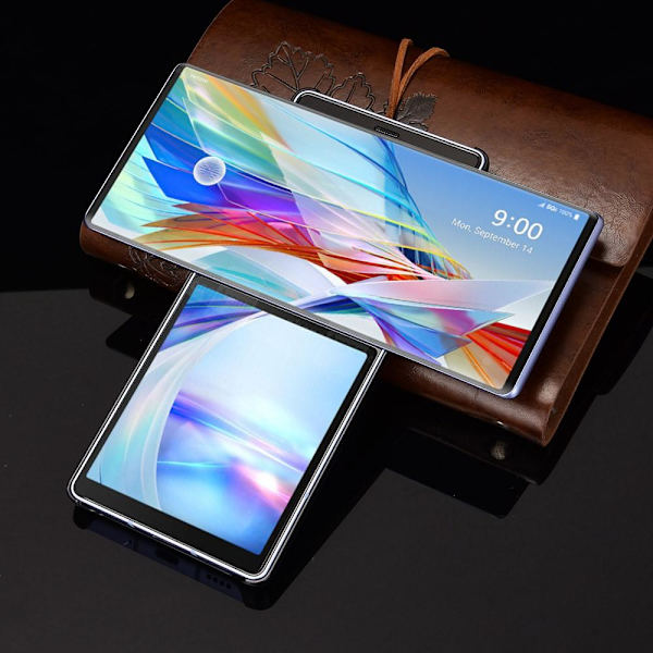 LG Wing 5g Läder Klätt Skal - Svart Svart