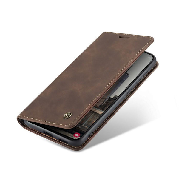 CASEME Retro tegnebog taske til Samsung Galaxy S22 - Kaffe Dark brown