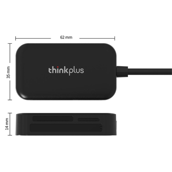 LENOVO Thinkplus USB3.0 3-in-1 Transmission CF TF SD -kortinluki Black