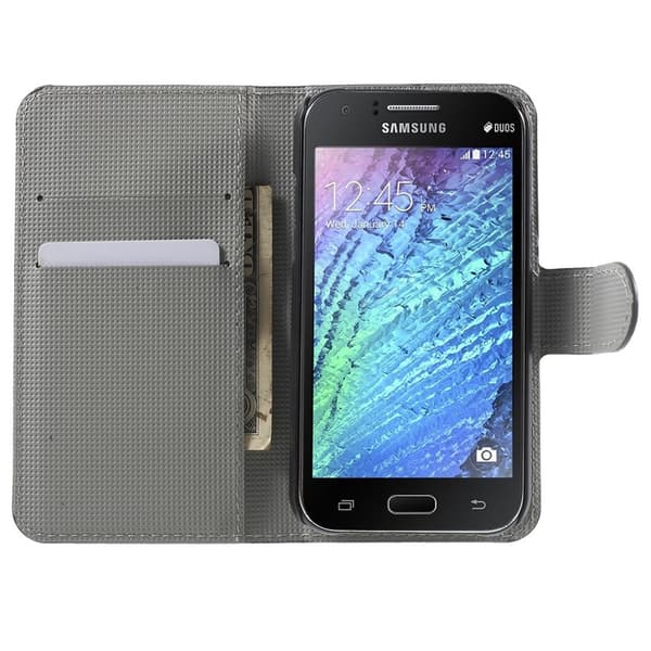 Samsung Galaxy J1 Lompakkokotelo Sleeping Owl Black