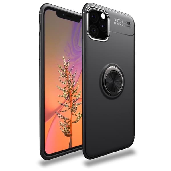 iPhone 11 skal med Finger Ring och inbyggd plåt - Svart Svart