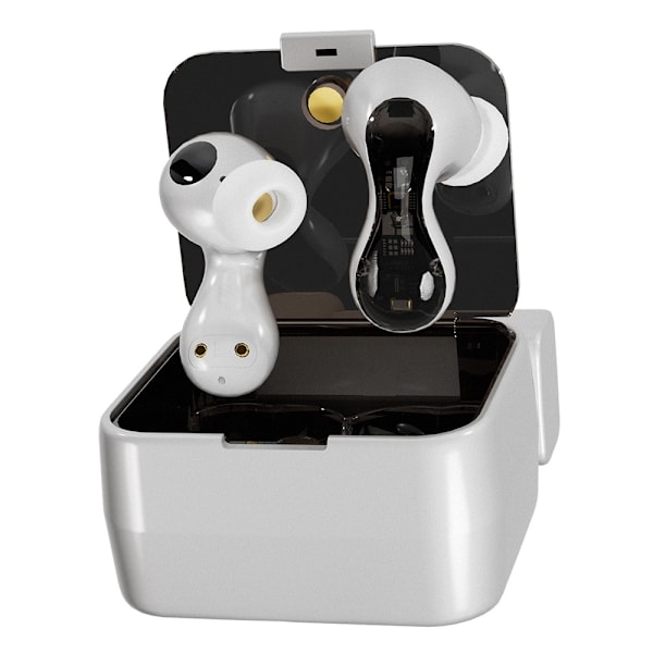 Pulsar Bluetooth-headset dynamiske driver-øretelefoner med 4 mikrofoner – hvit White