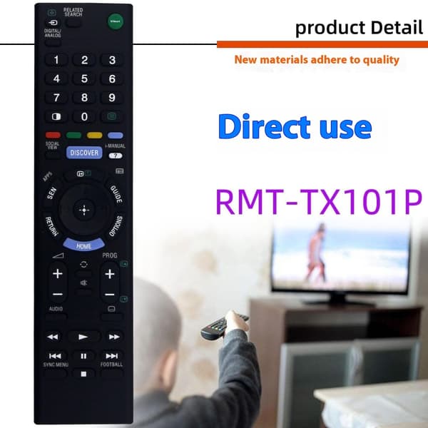 Fjernkontrollerstatning for RMT-TX101P For Sony TV Black