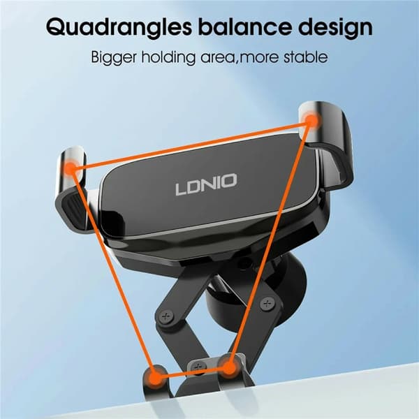 Mobilholder for luftventil – tyngdekraftsfunksjon, 360-graders rotasjon og automatisk låsing Black