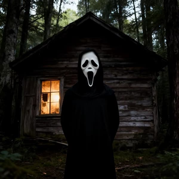 Eksklusiv GhostFace Scream Mask Masquerade Maskerademaske i blødt materiale inklusive kniv Black