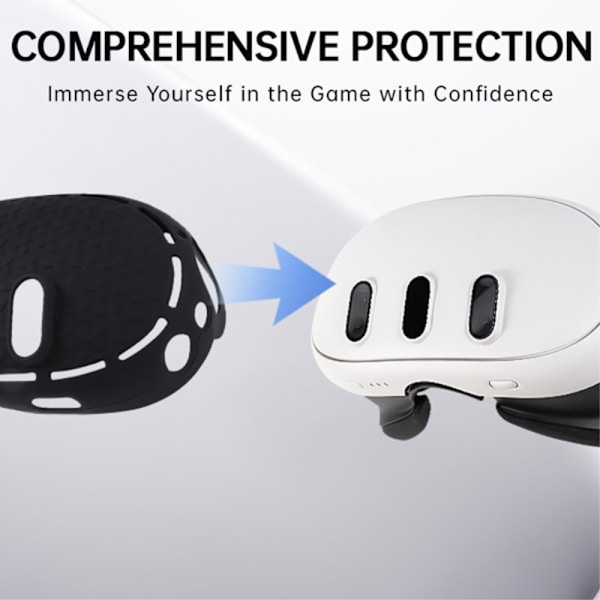 Til Meta Quest 3 VR Protective Shell Silikone Anti Dust Drop Protection Black