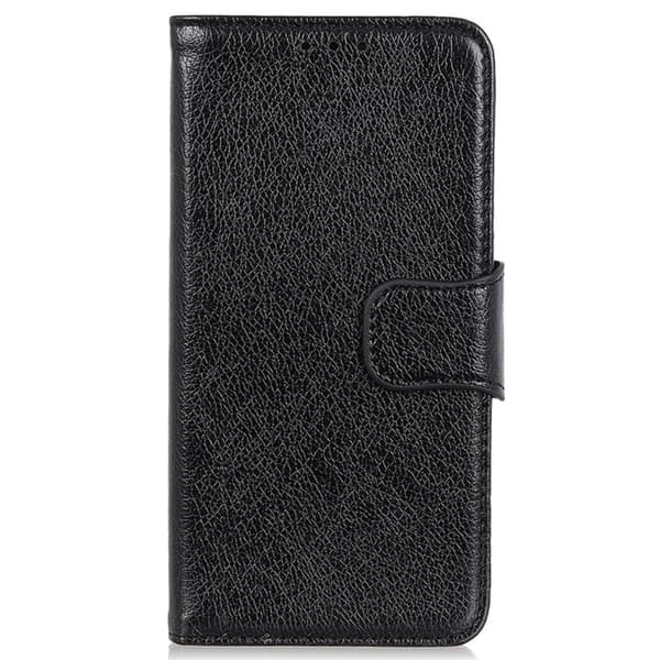 Nappa Texture Split Wallet Stativbetræk til Motorola Moto G14 - Sort Black