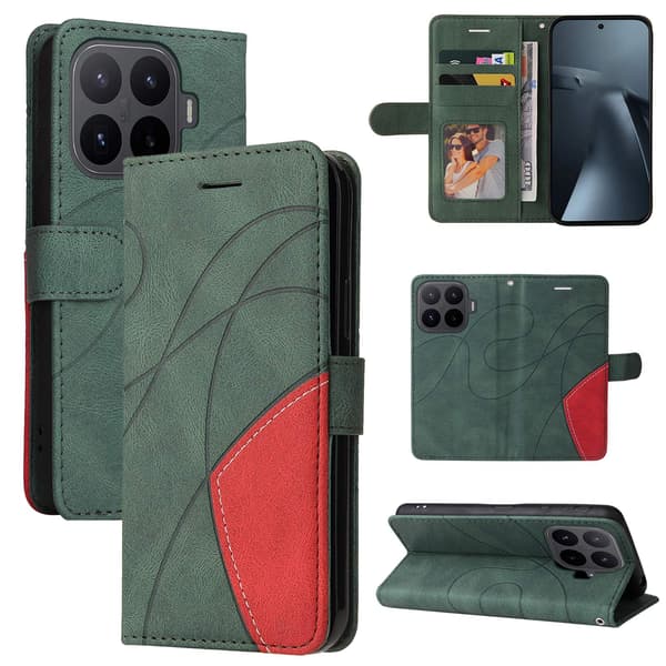 Til Xiaomi 17T Pro Lommebokdeksel Bi-colour Green