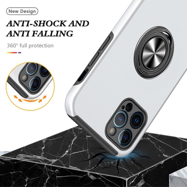 iPhone 13 Pro Max Sormirengas Sivutuen Hybridikotelo - Hopea Silver