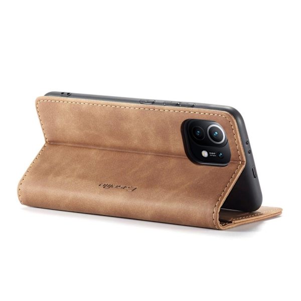 CASEME Retro lompakkokotelo Xiaomi Mi 11 - Ruskea Brown