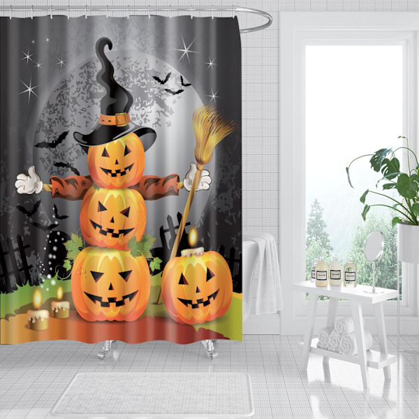 Duschdraperi - Halloween Orange