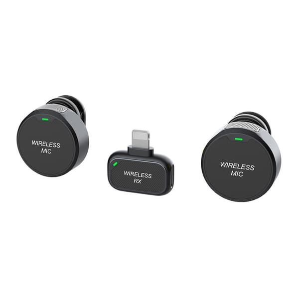 Magnetisk Clip-on Mikrofon Brusreducerande Bluetooth 2 Sändare 1 Mottagare - iP Svart